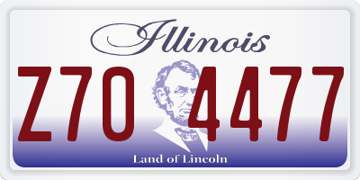 IL license plate Z704477