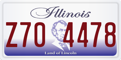 IL license plate Z704478