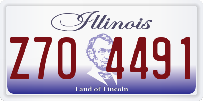 IL license plate Z704491