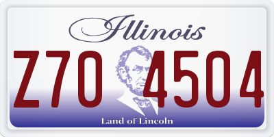 IL license plate Z704504