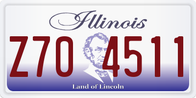 IL license plate Z704511