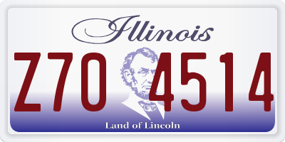 IL license plate Z704514