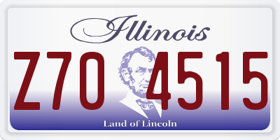 IL license plate Z704515
