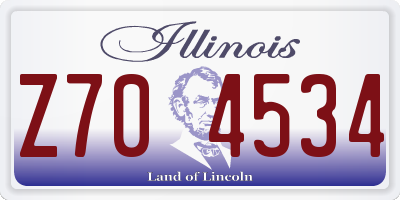 IL license plate Z704534