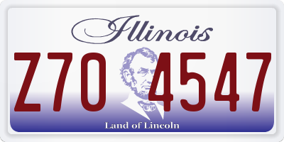 IL license plate Z704547