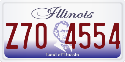 IL license plate Z704554