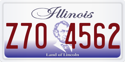 IL license plate Z704562