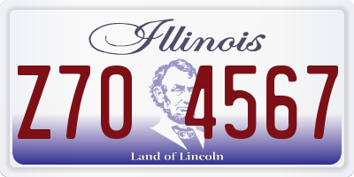 IL license plate Z704567