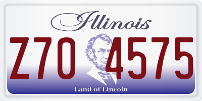 IL license plate Z704575