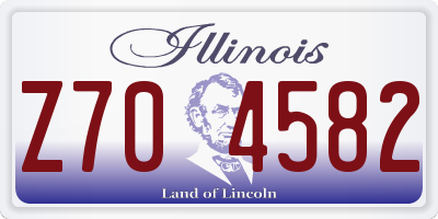 IL license plate Z704582