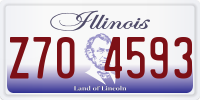IL license plate Z704593