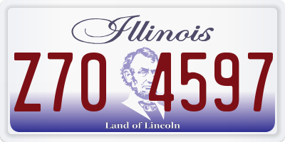 IL license plate Z704597