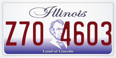 IL license plate Z704603