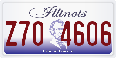 IL license plate Z704606