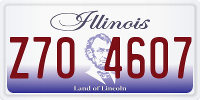 IL license plate Z704607