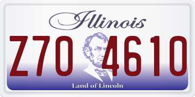 IL license plate Z704610