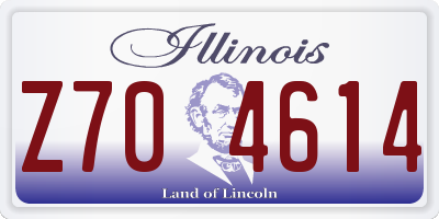 IL license plate Z704614
