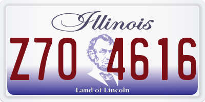 IL license plate Z704616