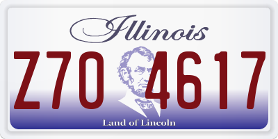 IL license plate Z704617
