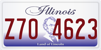 IL license plate Z704623