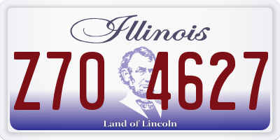 IL license plate Z704627