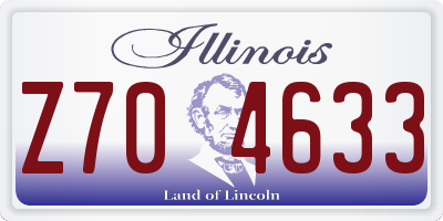 IL license plate Z704633