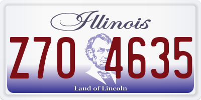 IL license plate Z704635