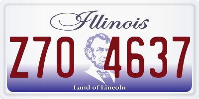 IL license plate Z704637