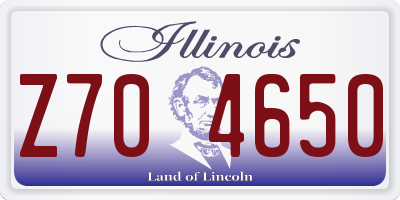 IL license plate Z704650