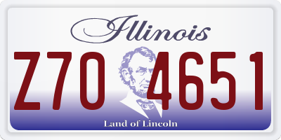 IL license plate Z704651