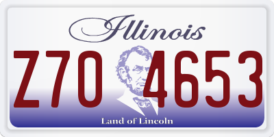 IL license plate Z704653