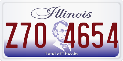 IL license plate Z704654