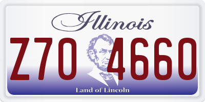 IL license plate Z704660
