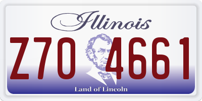 IL license plate Z704661