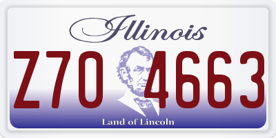 IL license plate Z704663