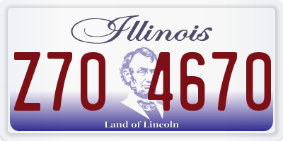 IL license plate Z704670