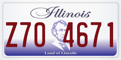 IL license plate Z704671