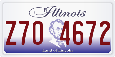 IL license plate Z704672