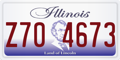 IL license plate Z704673