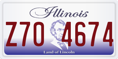 IL license plate Z704674
