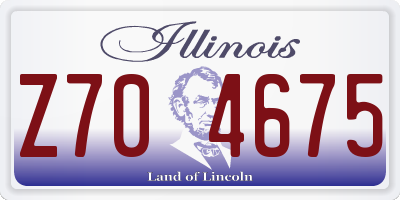 IL license plate Z704675