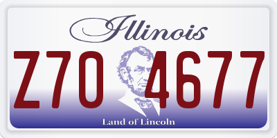 IL license plate Z704677