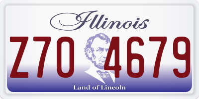 IL license plate Z704679