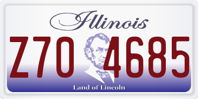 IL license plate Z704685