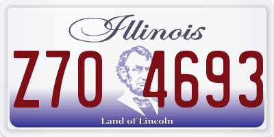 IL license plate Z704693
