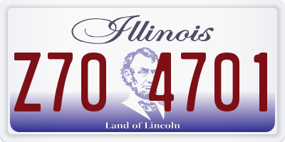 IL license plate Z704701