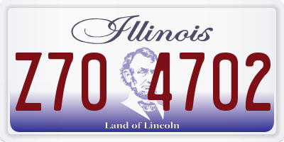 IL license plate Z704702