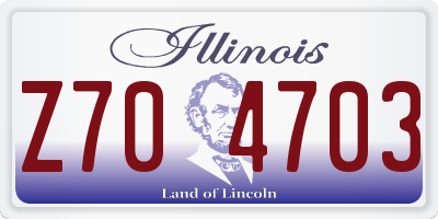 IL license plate Z704703