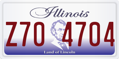 IL license plate Z704704