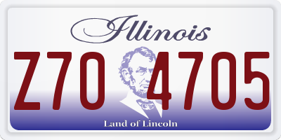 IL license plate Z704705